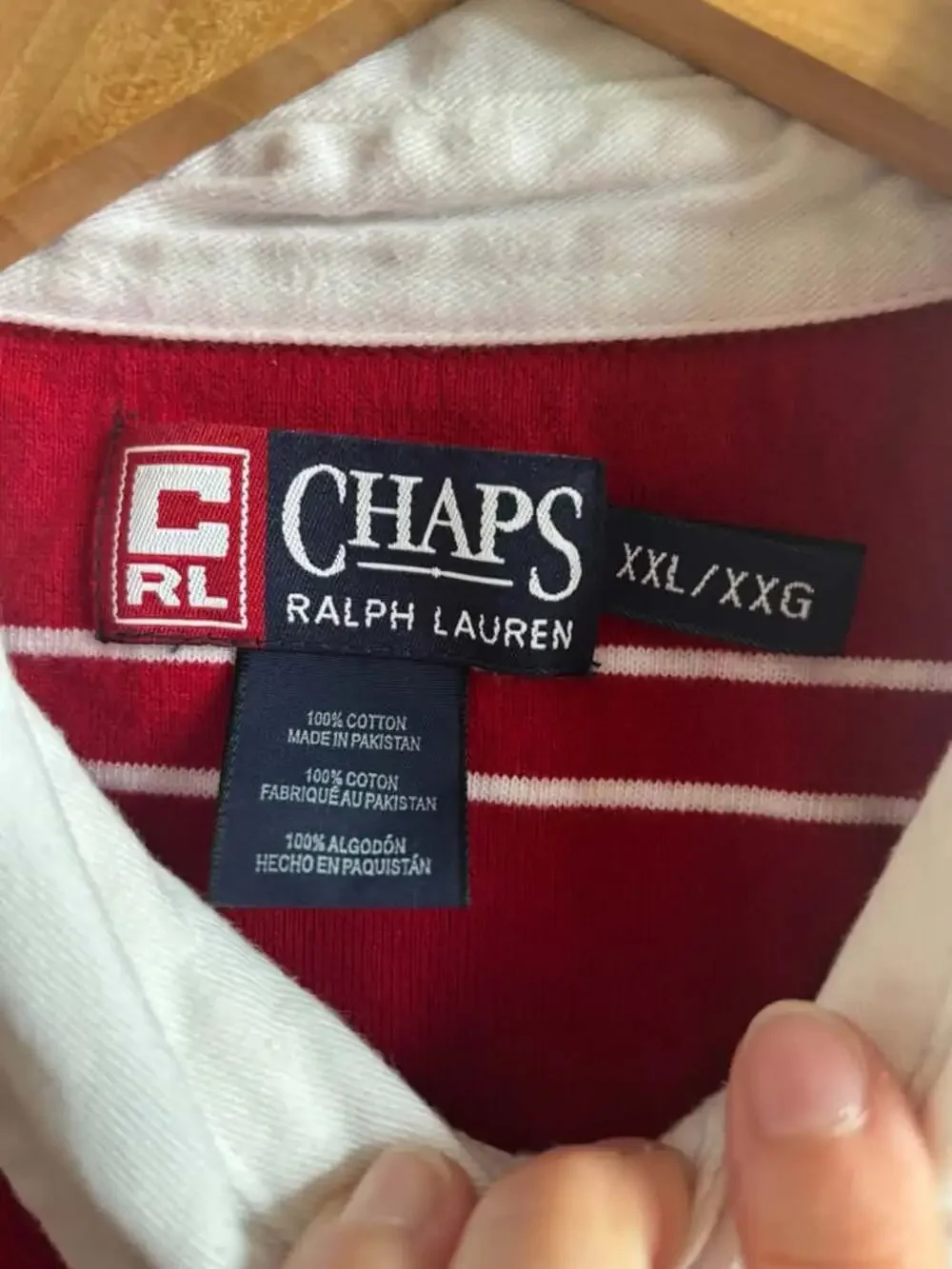 Vintage Chaps Ralph Lauren Striped Rugby Shirt - Men's XXL (Crest Logo)